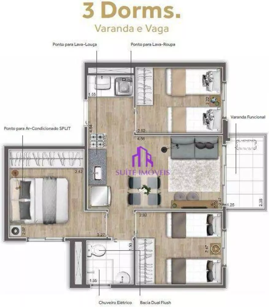 Apartamento, 2 quartos, 57 m² - Foto 2
