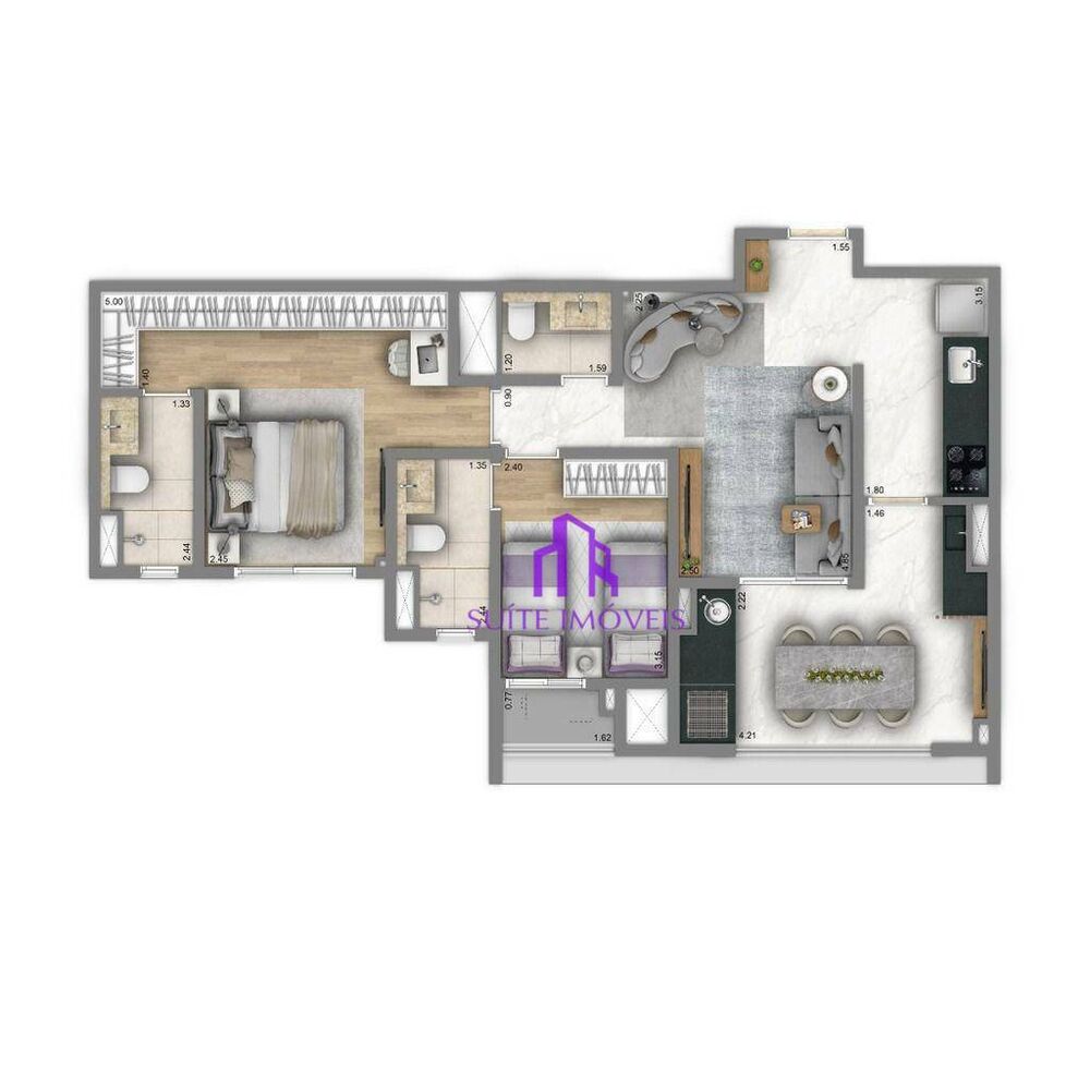 Apartamento à venda com 2 quartos, 74m² - Foto 4