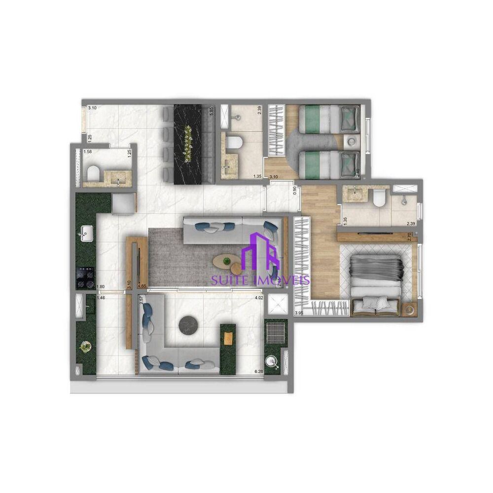 Apartamento à venda com 2 quartos, 74m² - Foto 1