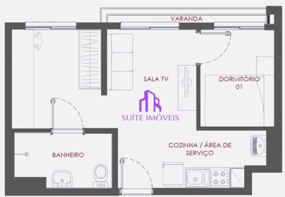 Apartamento, 1 quarto, 34 m² - Foto 5