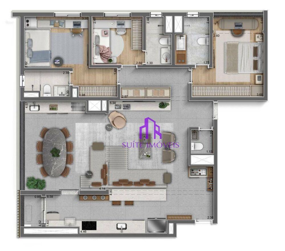 Apartamento, 3 quartos, 248 m² - Foto 1