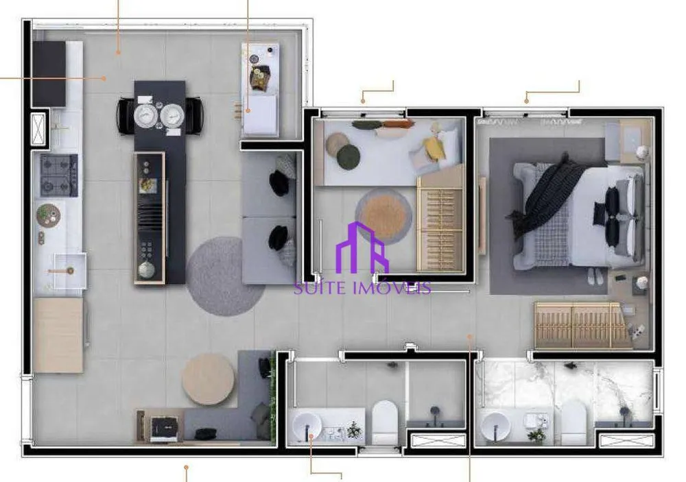 Apartamento, 2 quartos, 43 m² - Foto 2