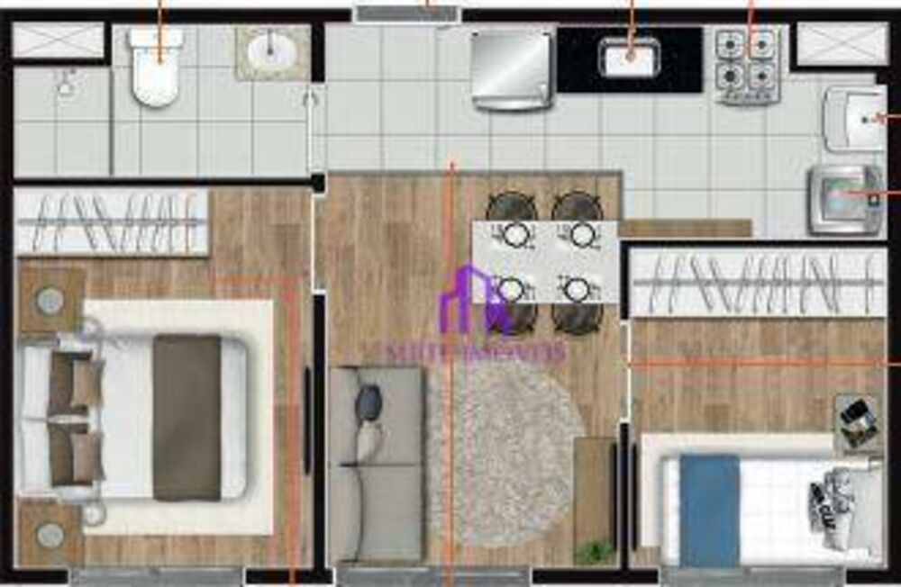 Apartamento, 2 quartos, 36 m² - Foto 2