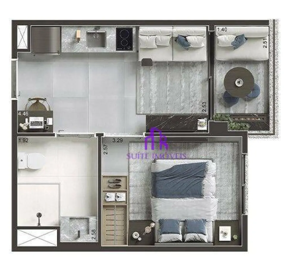 Apartamento, 1 quarto, 28 m² - Foto 3