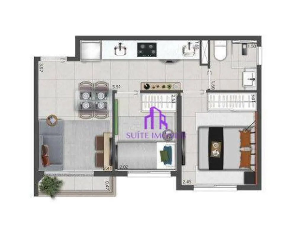 Apartamento, 2 quartos, 34 m² - Foto 1