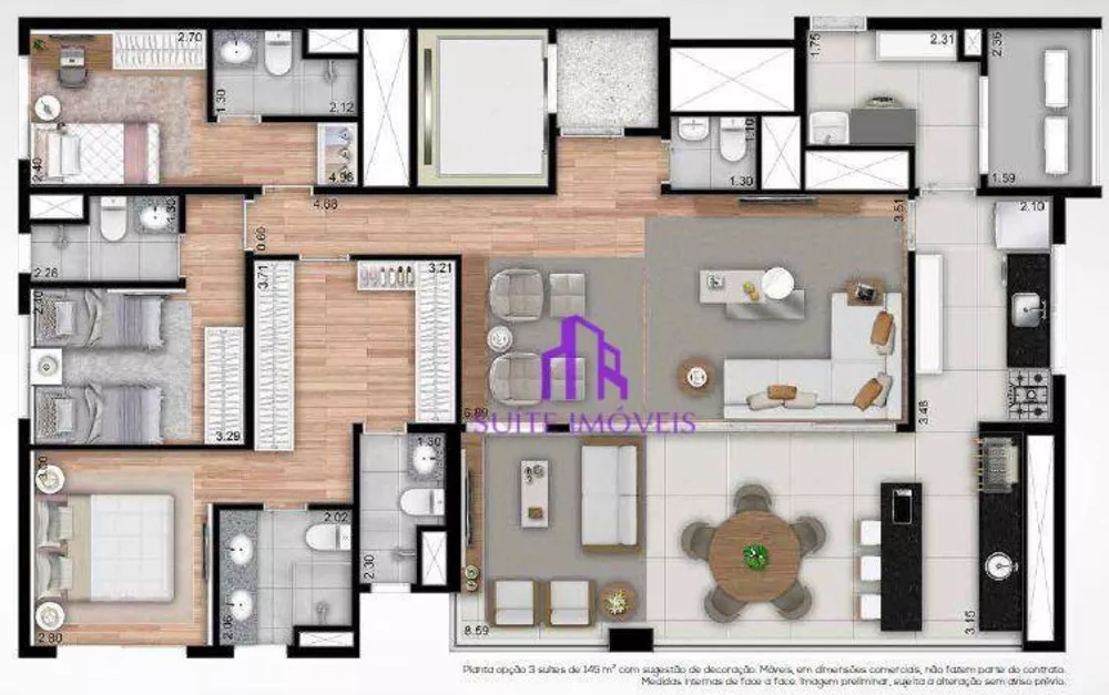 Apartamento à venda com 4 quartos, 146m² - Foto 3