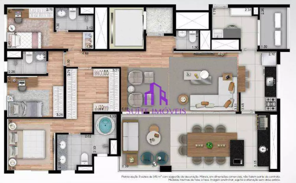 Apartamento à venda com 4 quartos, 146m² - Foto 2