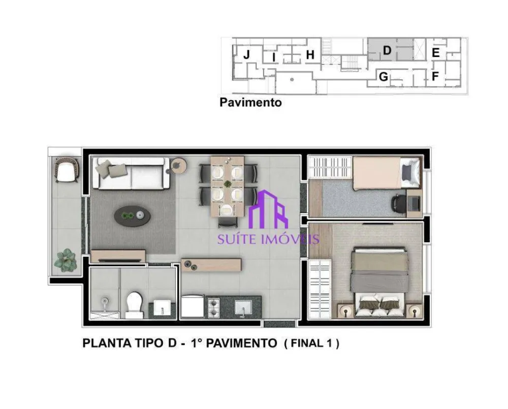 Apartamento, 1 quarto, 40 m² - Foto 2