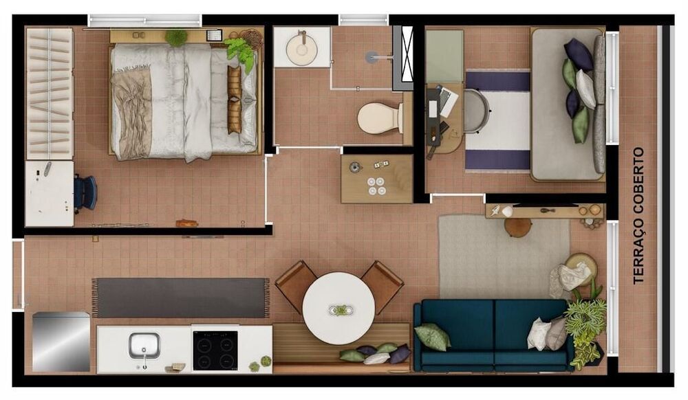 Apartamento, 1 quarto, 36 m² - Foto 1