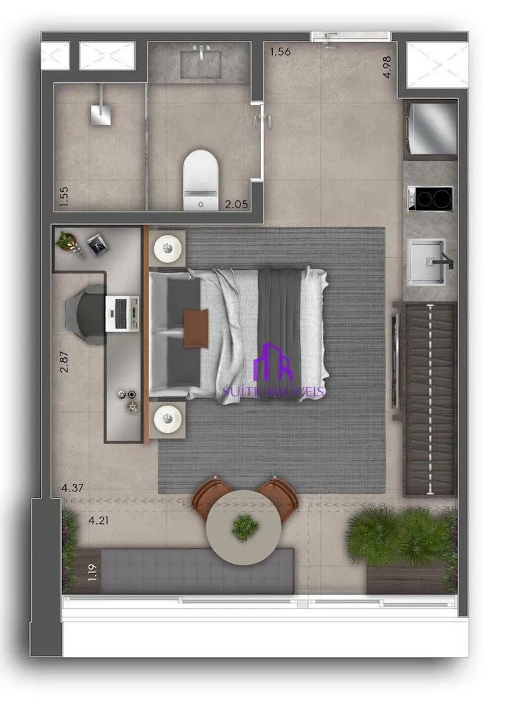 Apartamento, 1 quarto, 38 m² - Foto 1