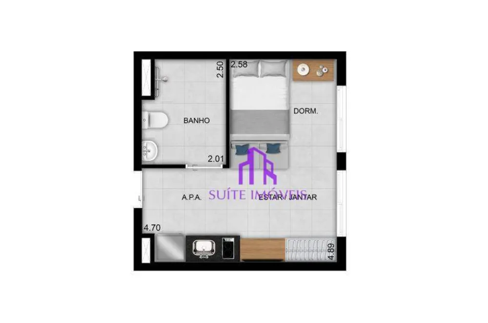 Kitnet-Studio, 36 m² - Foto 2