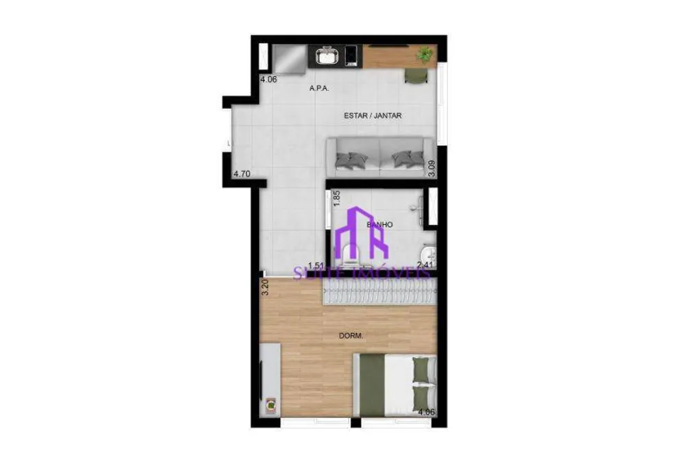 Kitnet-Studio, 36 m² - Foto 4