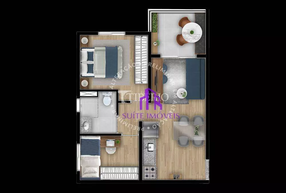 Apartamento à venda com 2 quartos, 48m² - Foto 1