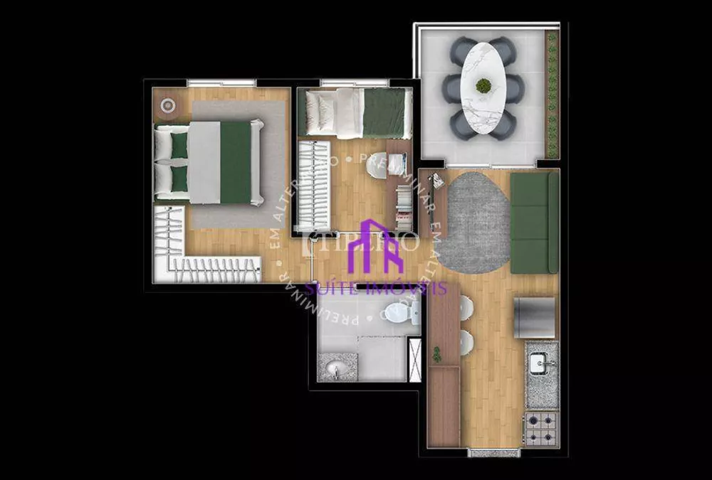 Apartamento à venda com 2 quartos, 48m² - Foto 2