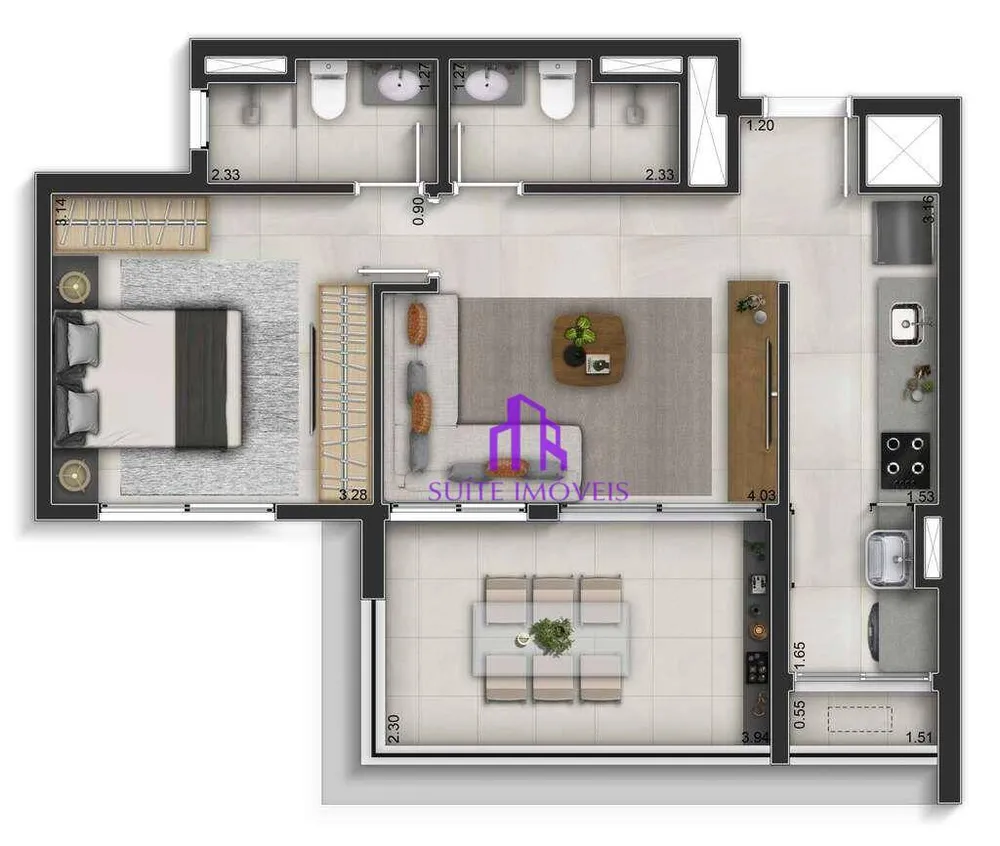 Apartamento, 2 quartos, 56 m² - Foto 2