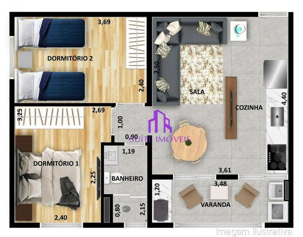 Apartamento, 2 quartos, 44 m² - Foto 4