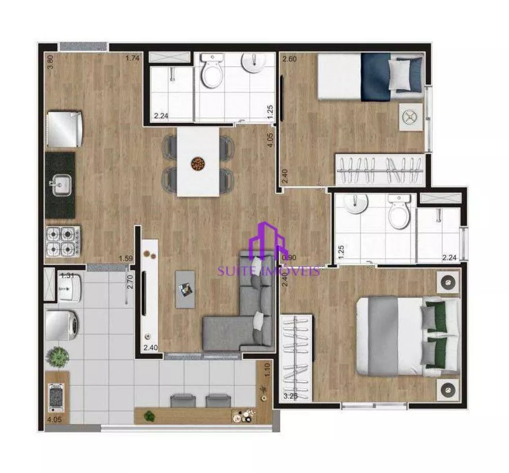 Apartamento, 2 quartos, 50 m² - Foto 5