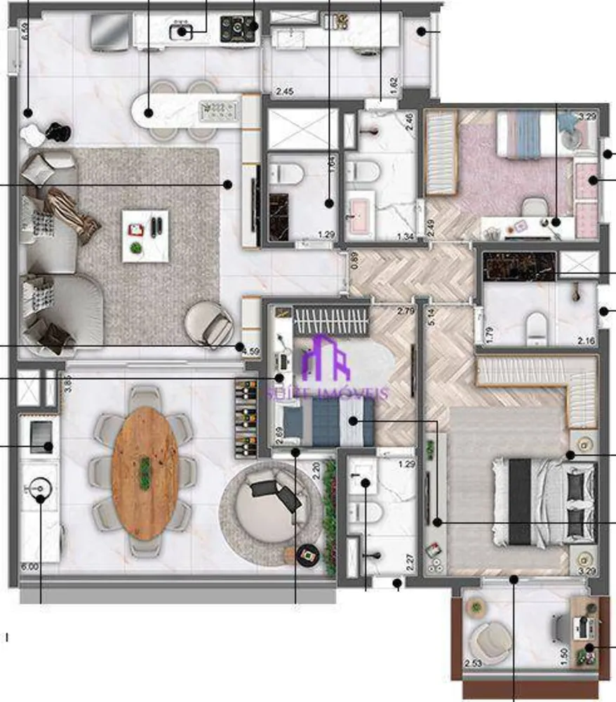 Apartamento, 2 quartos, 69 m² - Foto 2