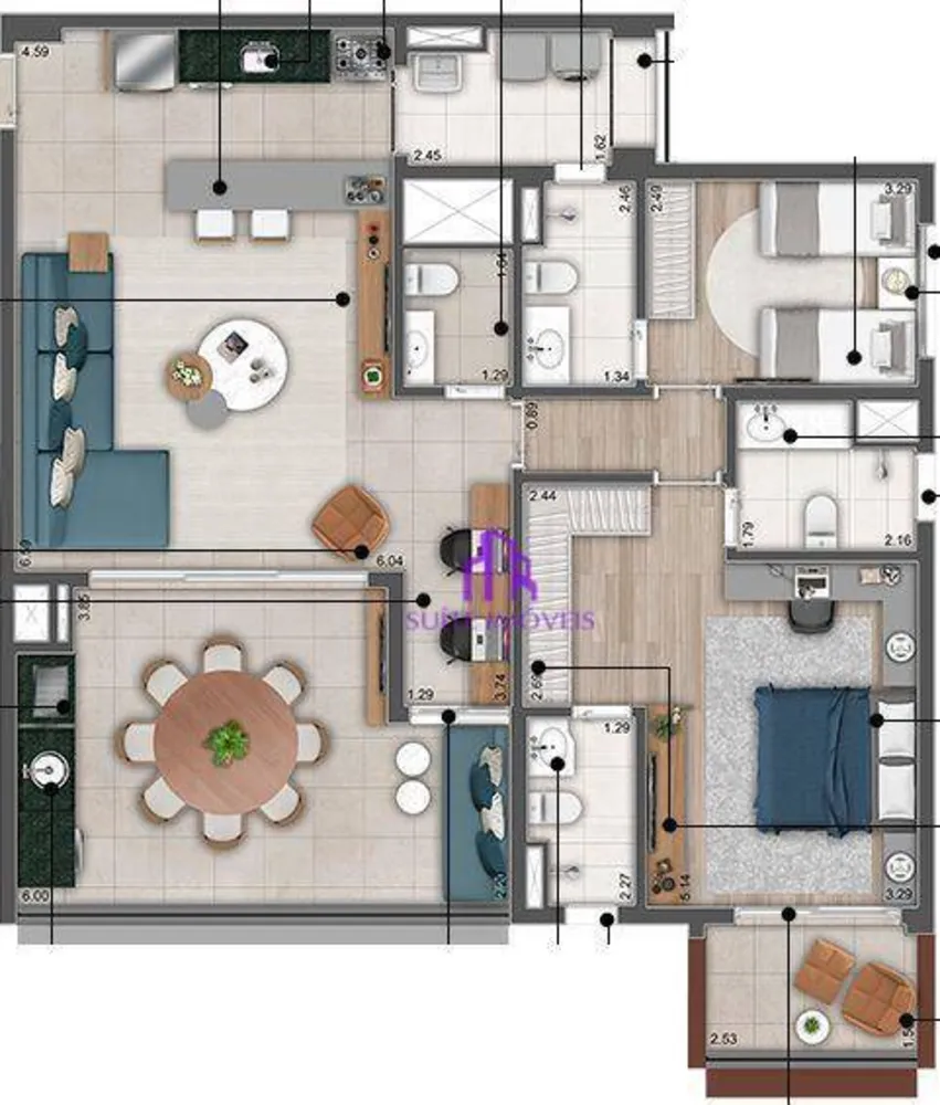Apartamento, 2 quartos, 69 m² - Foto 1