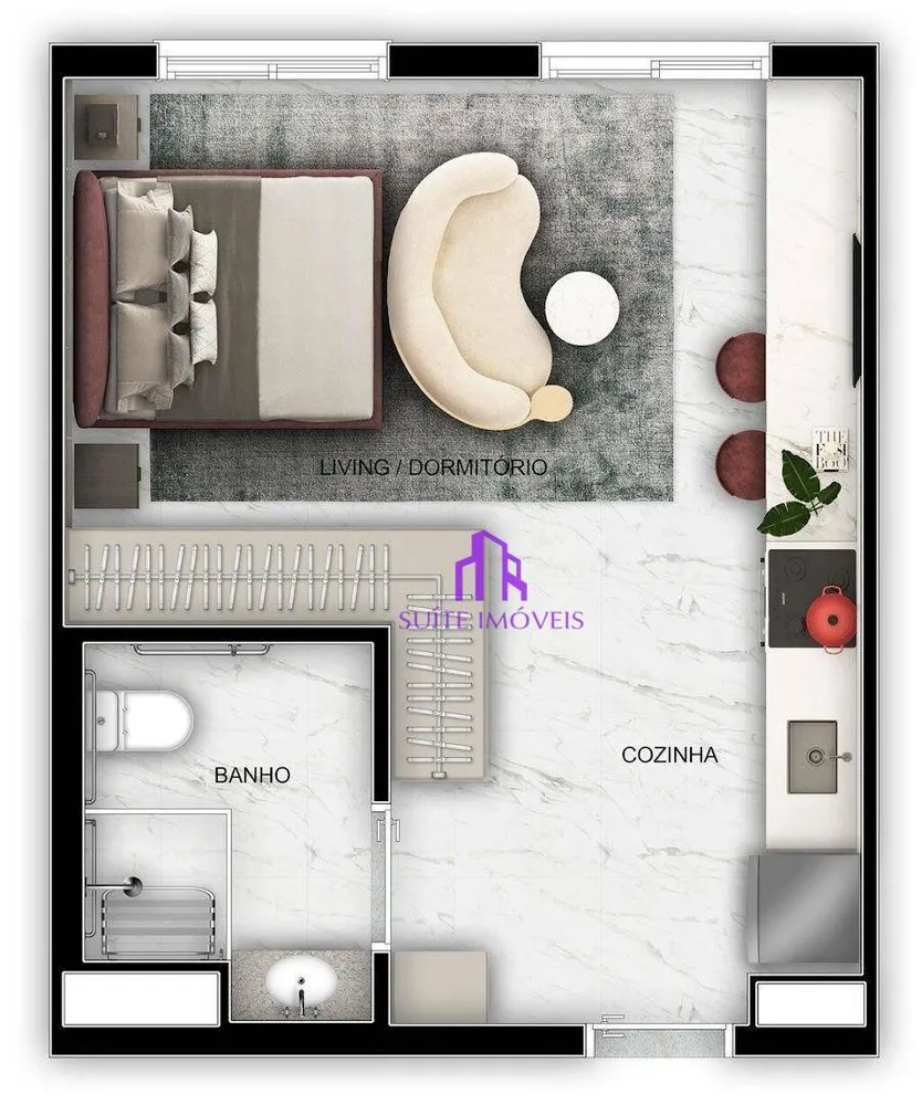 Apartamento, 1 quarto, 38 m² - Foto 2