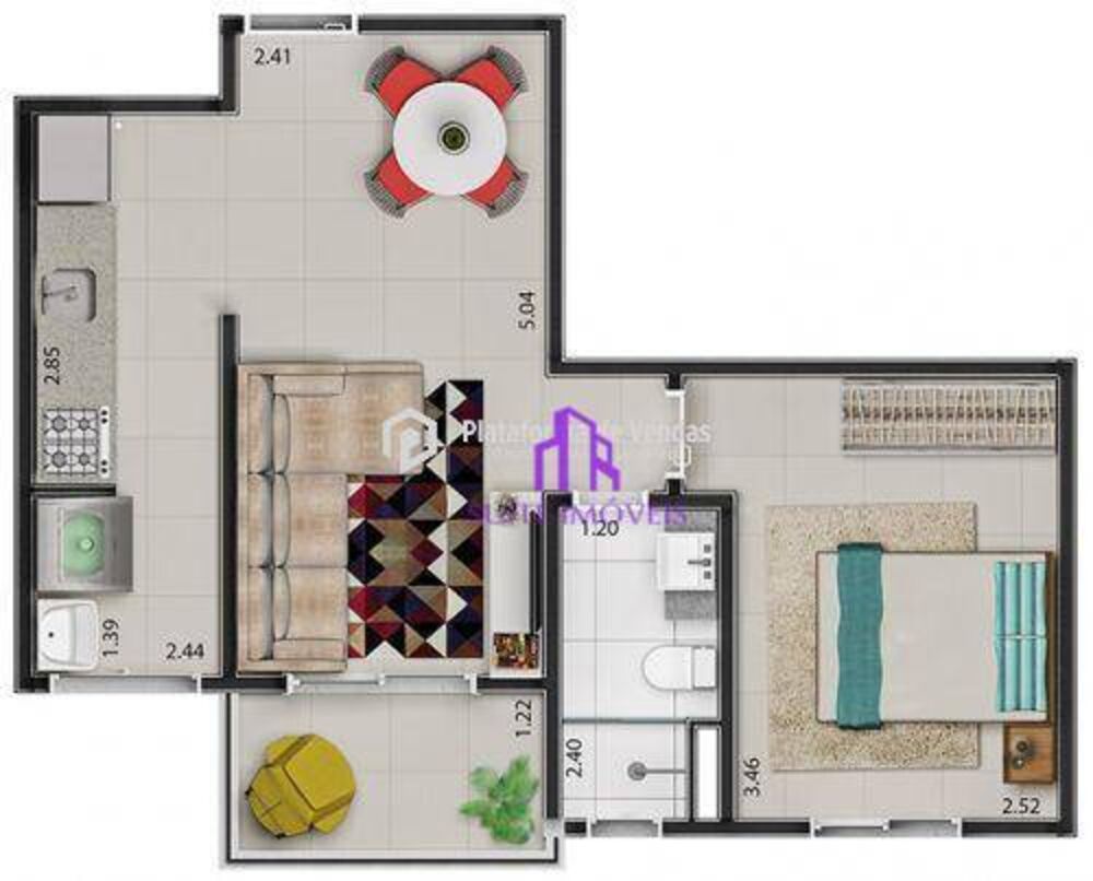 Apartamento, 1 quarto, 41 m² - Foto 3