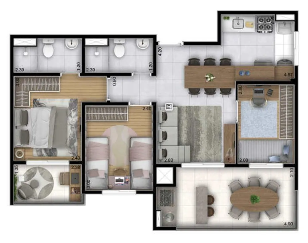 Apartamento, 2 quartos, 44 m² - Foto 1