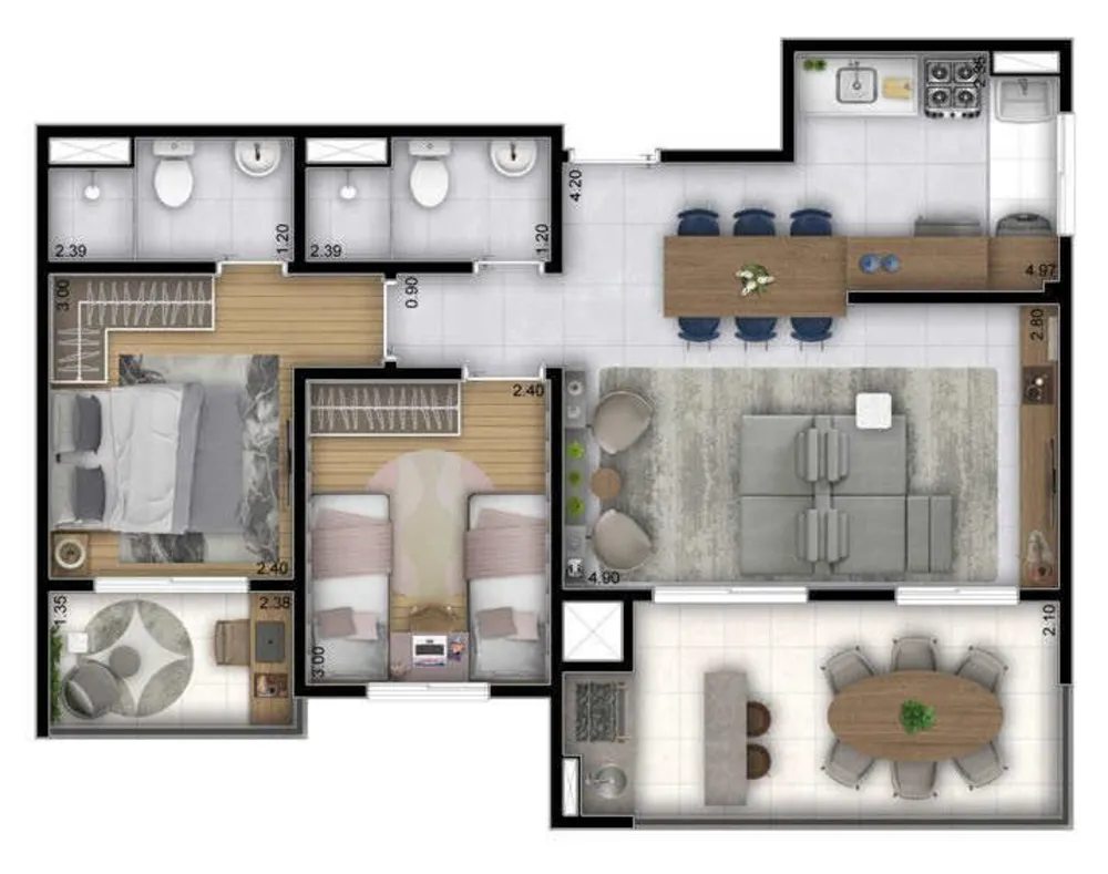 Apartamento, 2 quartos, 44 m² - Foto 4