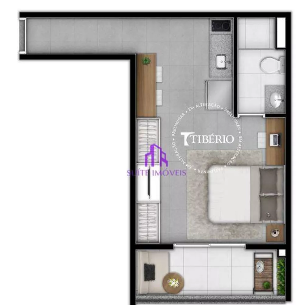 Kitnet e Studio à venda com 1 quarto, 28m² - Foto 1