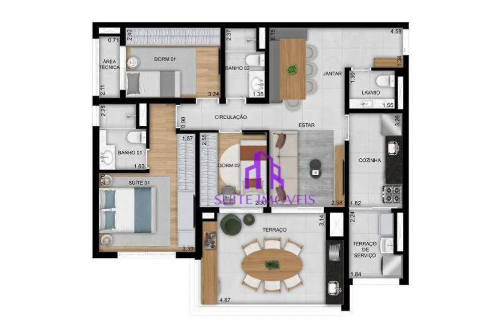 Apartamento, 3 quartos, 113 m² - Foto 3