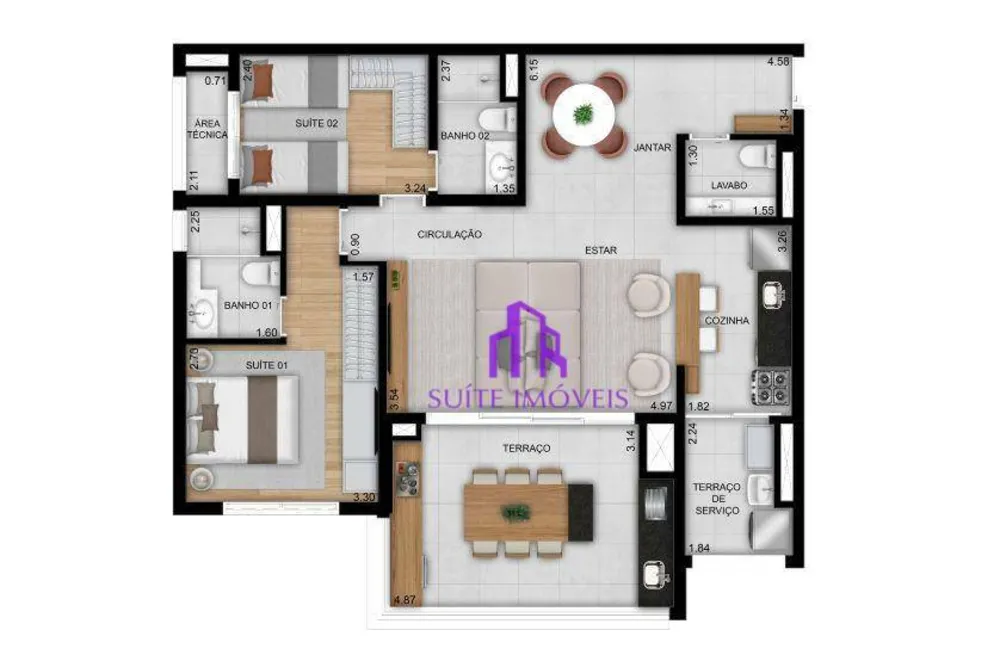 Apartamento, 3 quartos, 113 m² - Foto 4