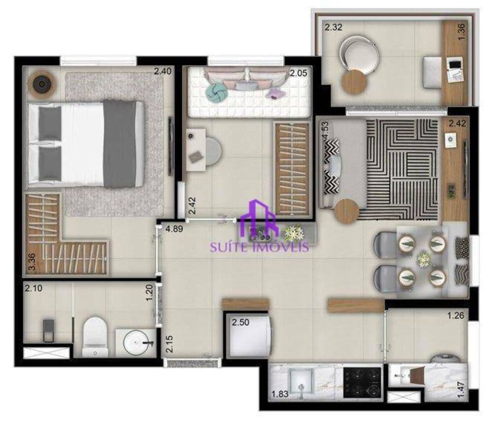 Apartamento, 2 quartos, 40 m² - Foto 2