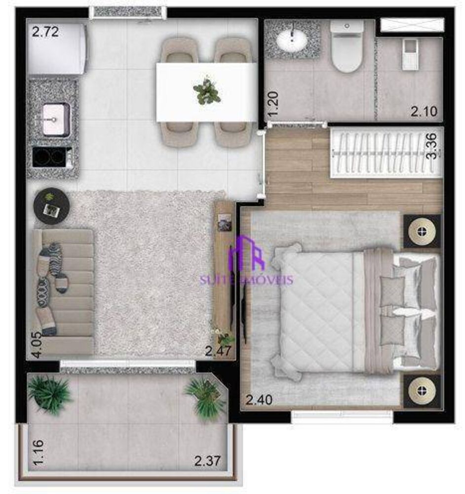 Apartamento, 2 quartos, 40 m² - Foto 1