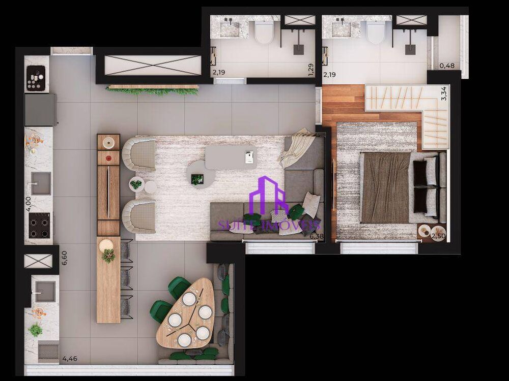 Apartamento, 1 quarto, 44 m² - Foto 3