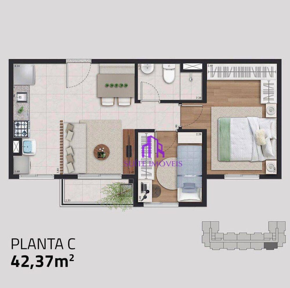 Apartamento, 2 quartos, 61 m² - Foto 1