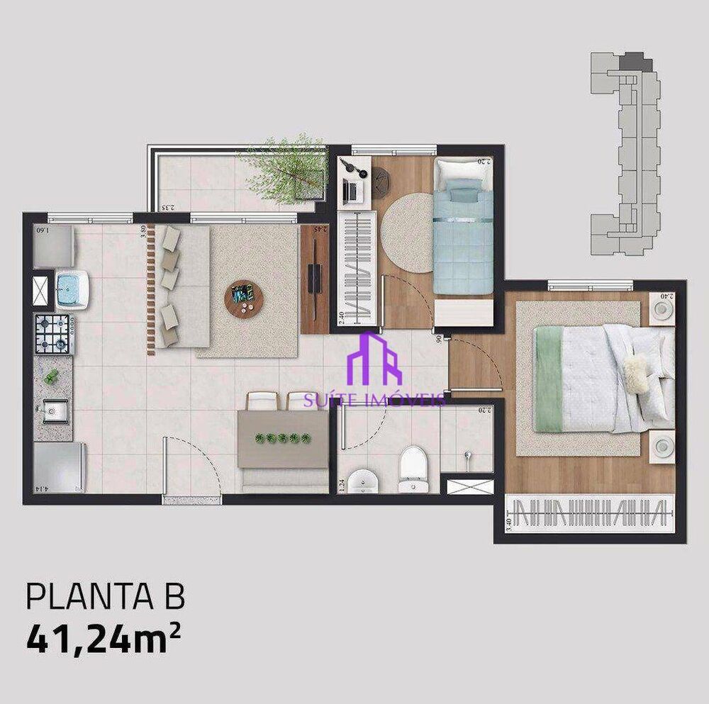 Apartamento, 2 quartos, 61 m² - Foto 2