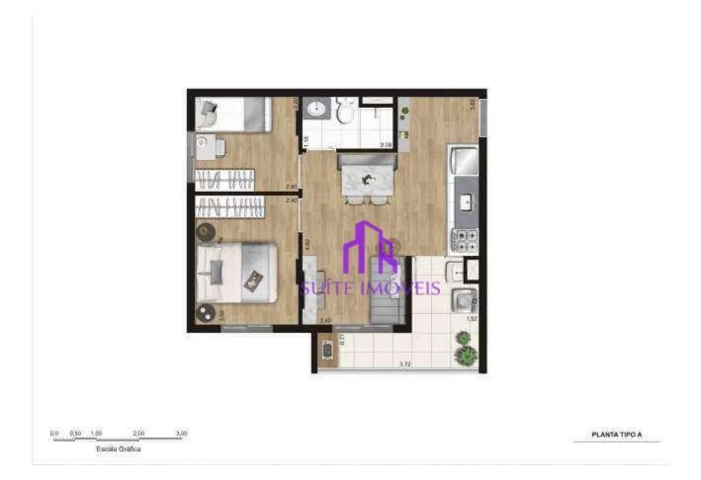 Apartamento, 2 quartos, 36 m² - Foto 3