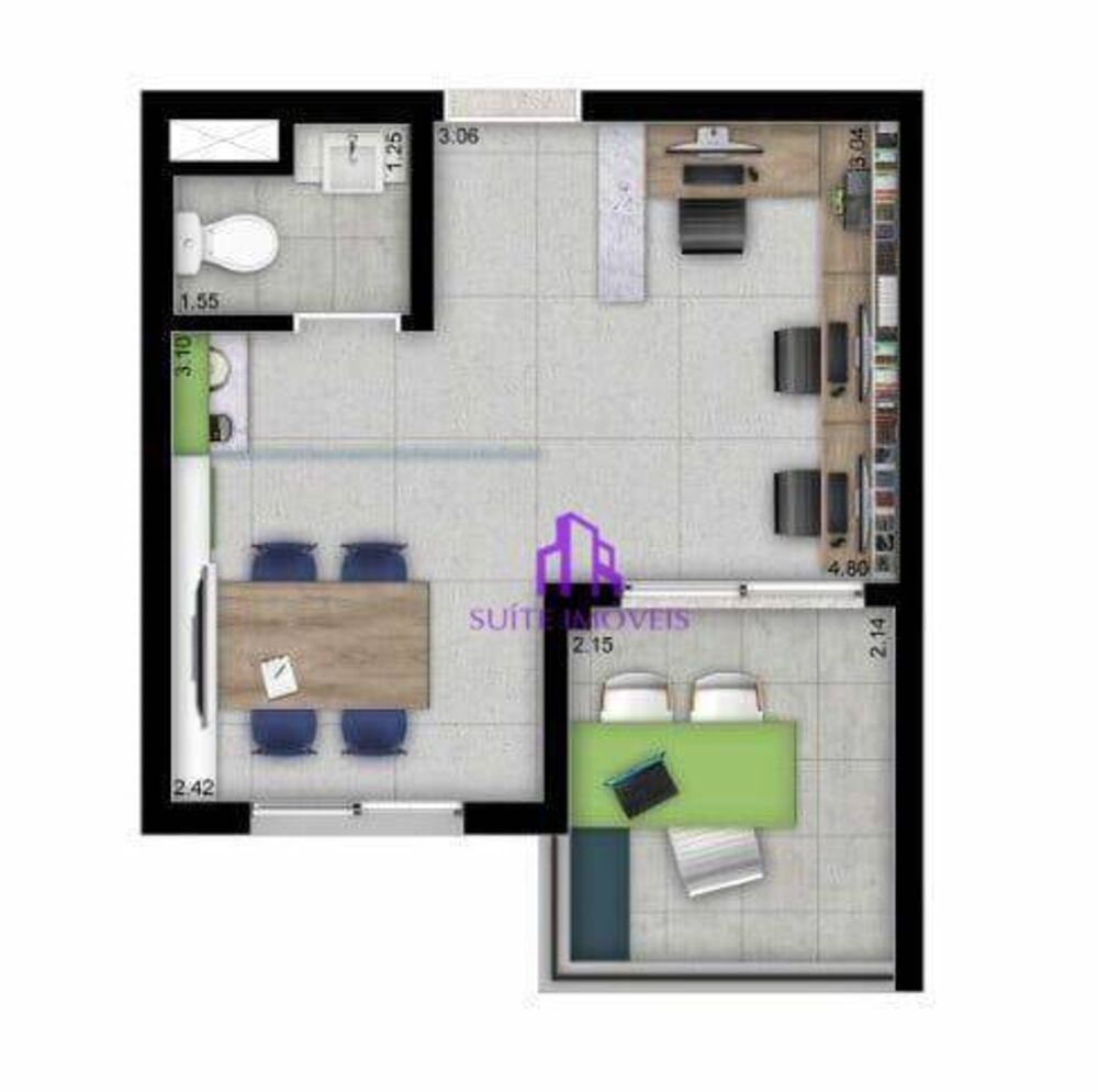 Sala-Conjunto, 34 m² - Foto 4