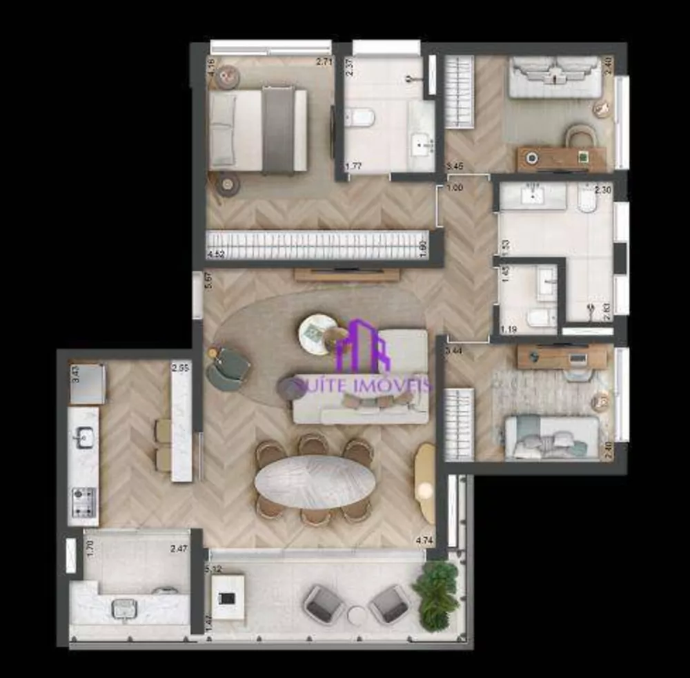 Cobertura, 3 quartos, 221 m² - Foto 13