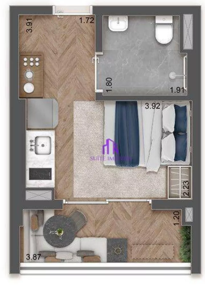 Kitnet e Studio à venda com 1 quarto, 25m² - Foto 1