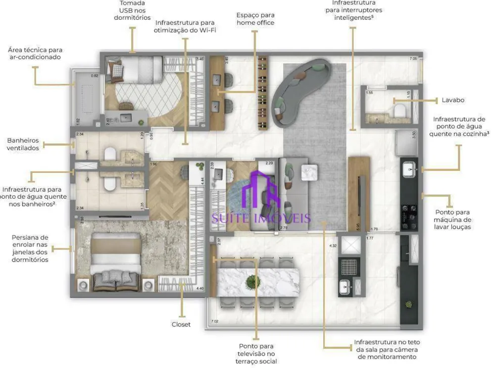Apartamento, 3 quartos, 90 m² - Foto 1