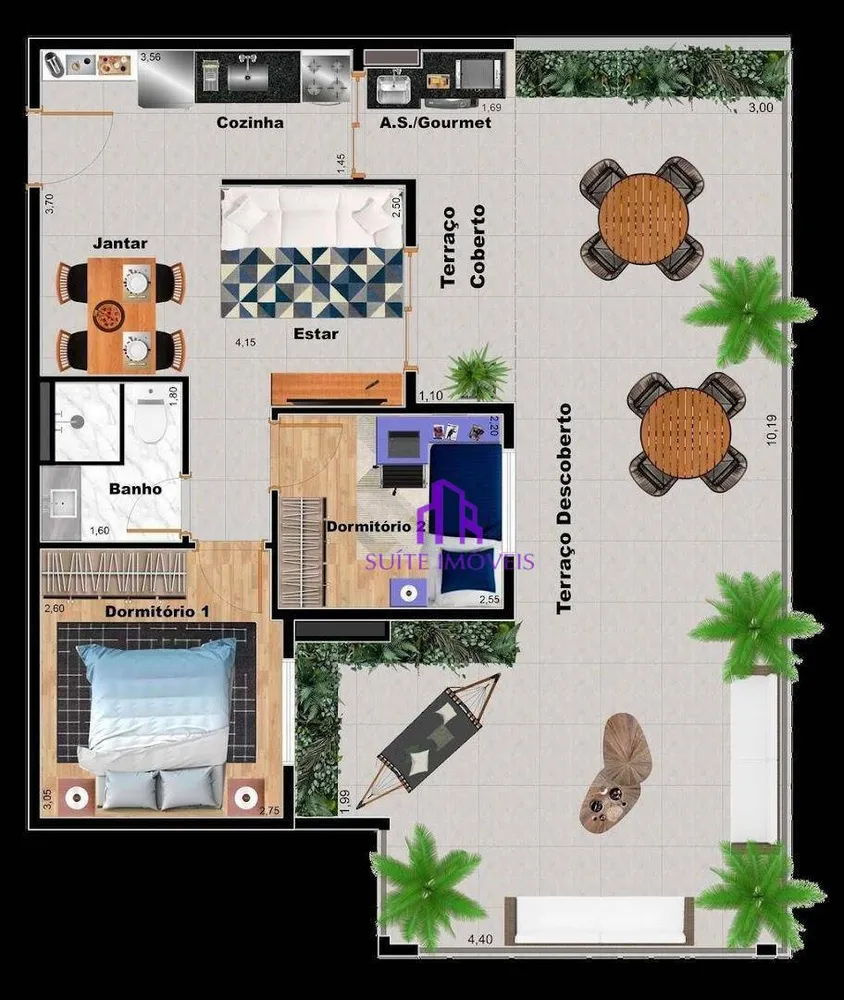 Apartamento, 2 quartos, 41 m² - Foto 2