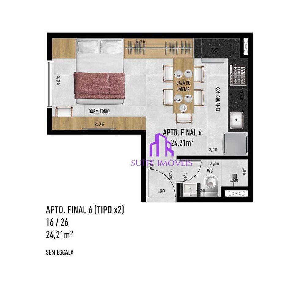 Apartamento, 2 quartos, 37 m² - Foto 10