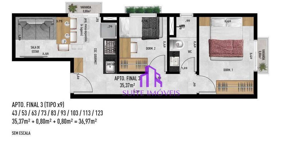 Apartamento, 2 quartos, 37 m² - Foto 26