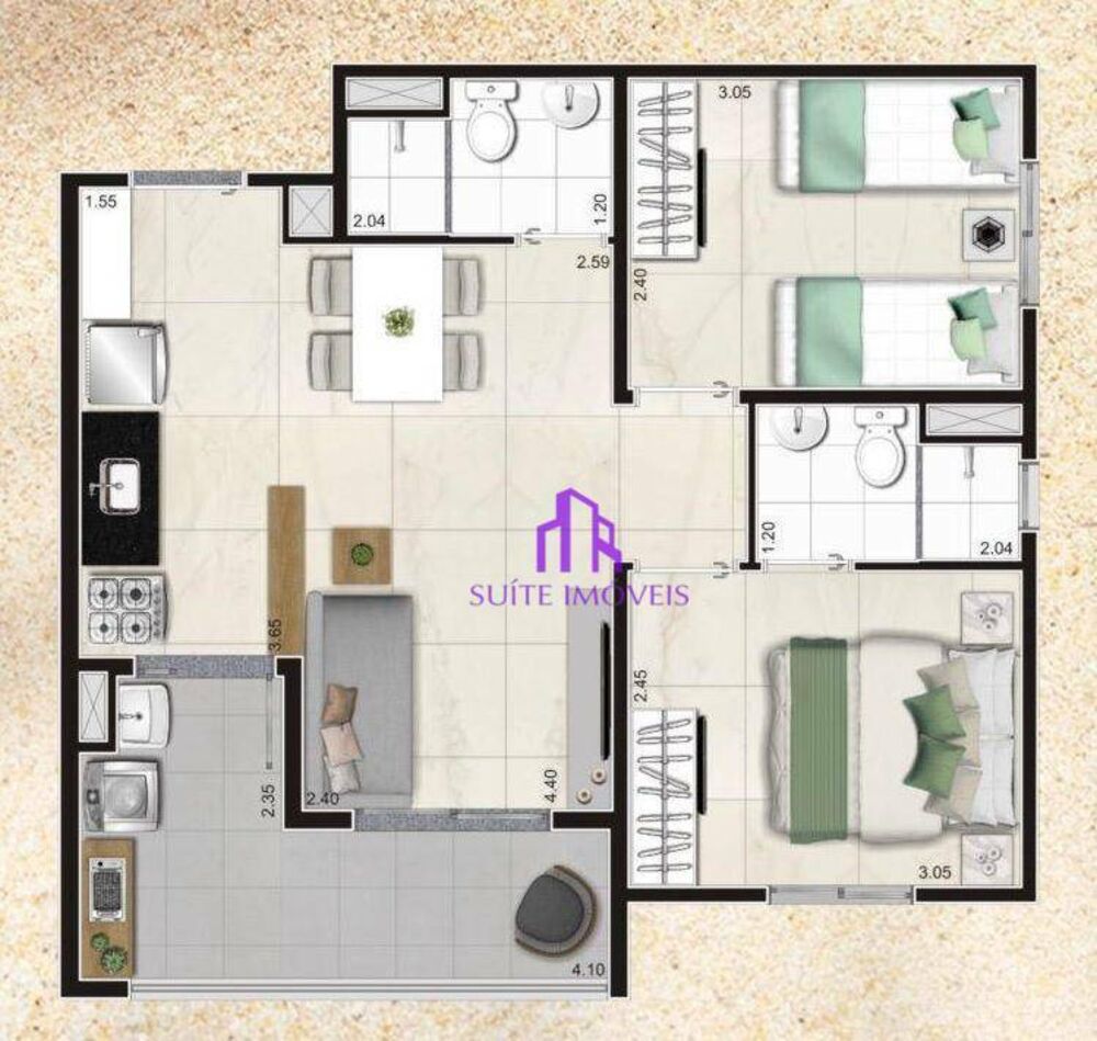 Apartamento, 2 quartos, 42 m² - Foto 2