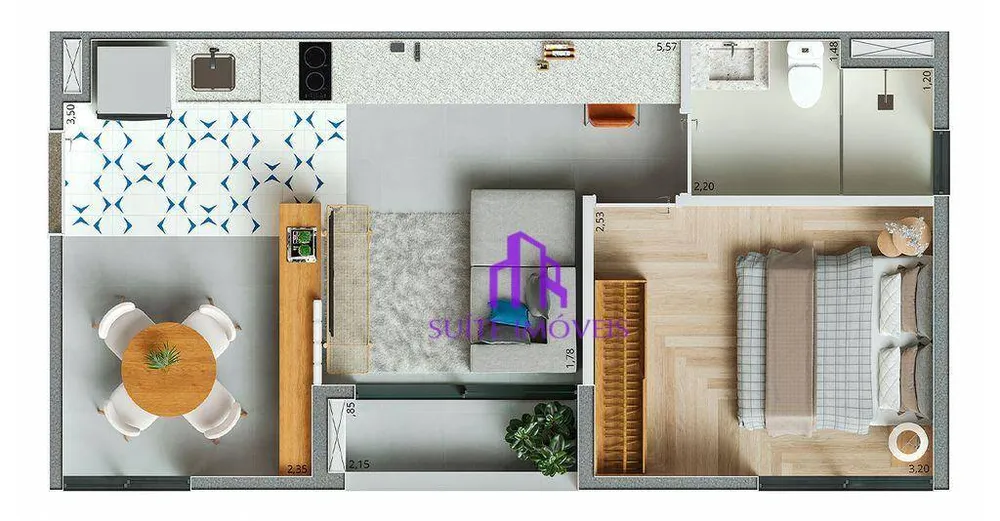 Apartamento, 2 quartos, 60 m² - Foto 1