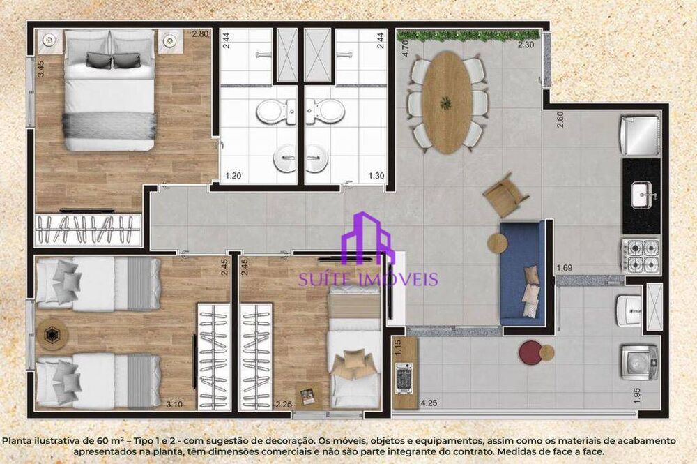 Apartamento, 3 quartos, 60 m² - Foto 11