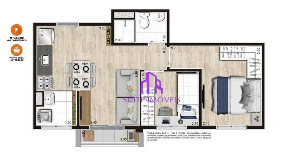Apartamento, 2 quartos, 38 m² - Foto 1