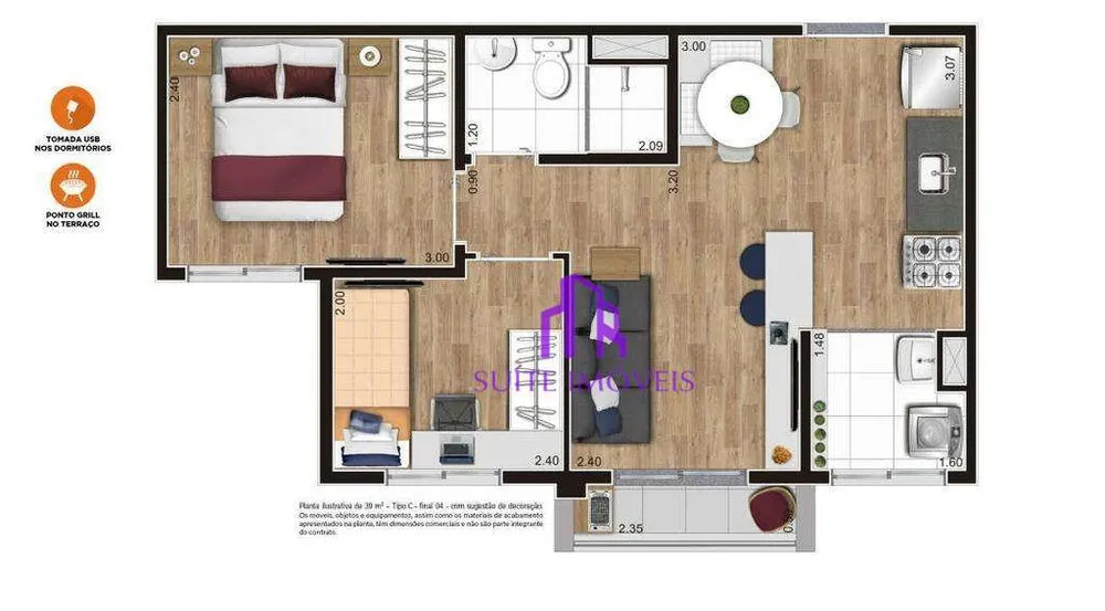 Apartamento, 2 quartos, 38 m² - Foto 2