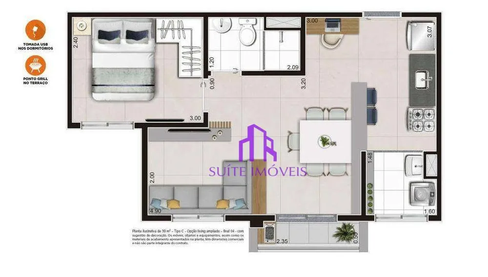 Apartamento, 2 quartos, 38 m² - Foto 3