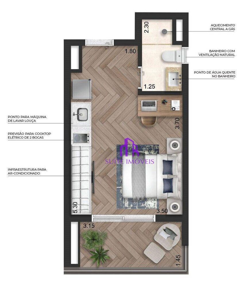 Apartamento, 1 quarto, 58 m² - Foto 15